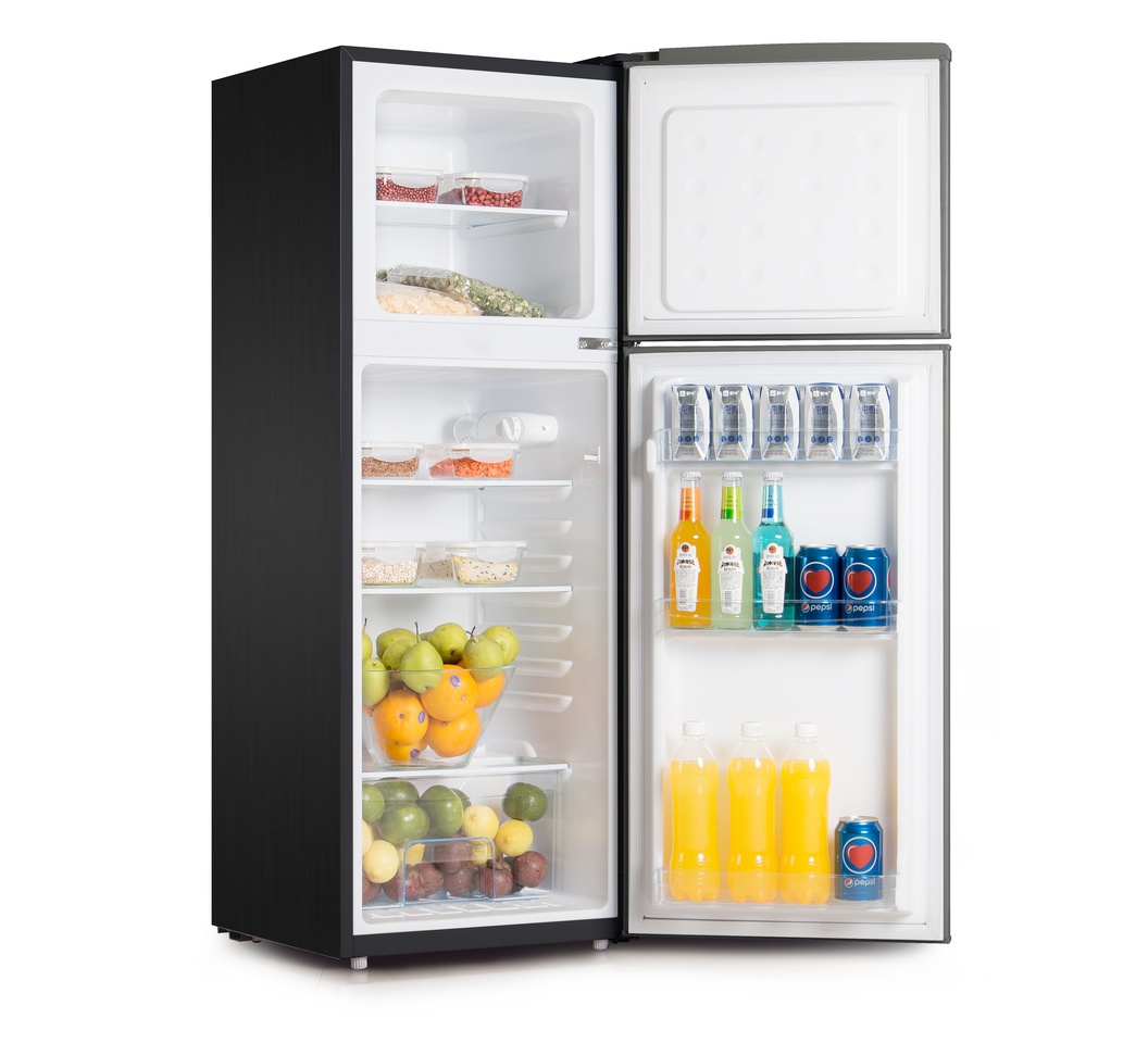 Von VRT-138DRHX Double Door Fridge 138L – Inox