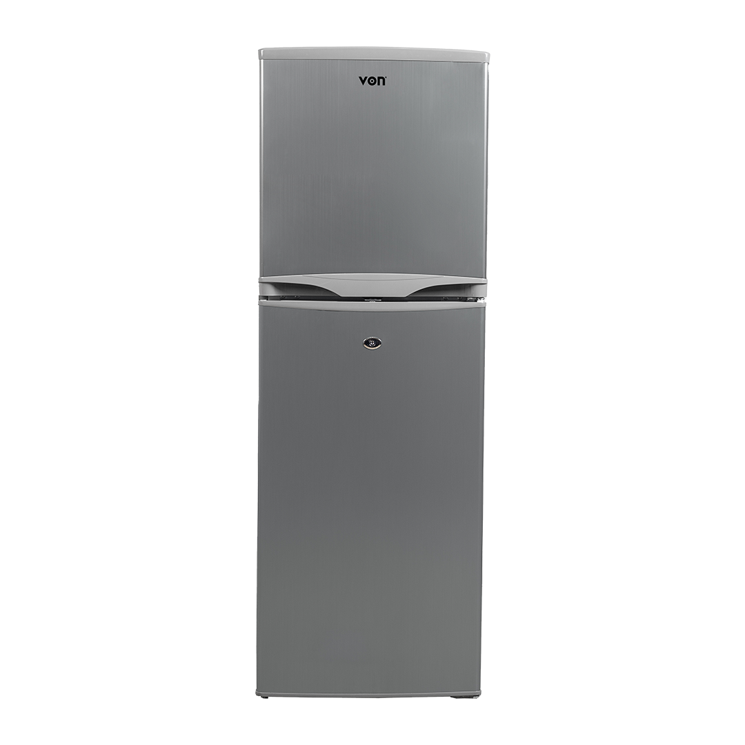VON VART-22DHS Double Door Fridge, Top Mount Freezer- 144L